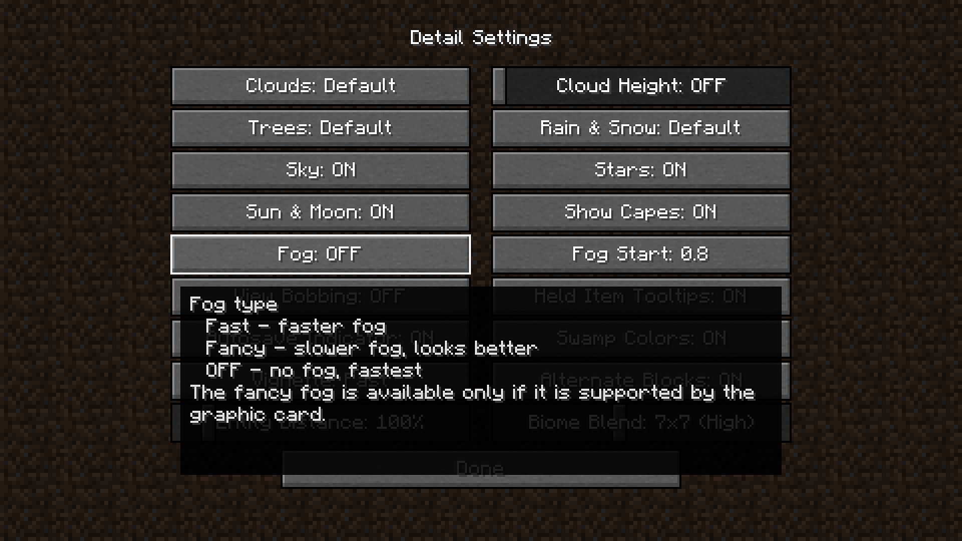 How to remove fog in Minecraft 1.19 update?