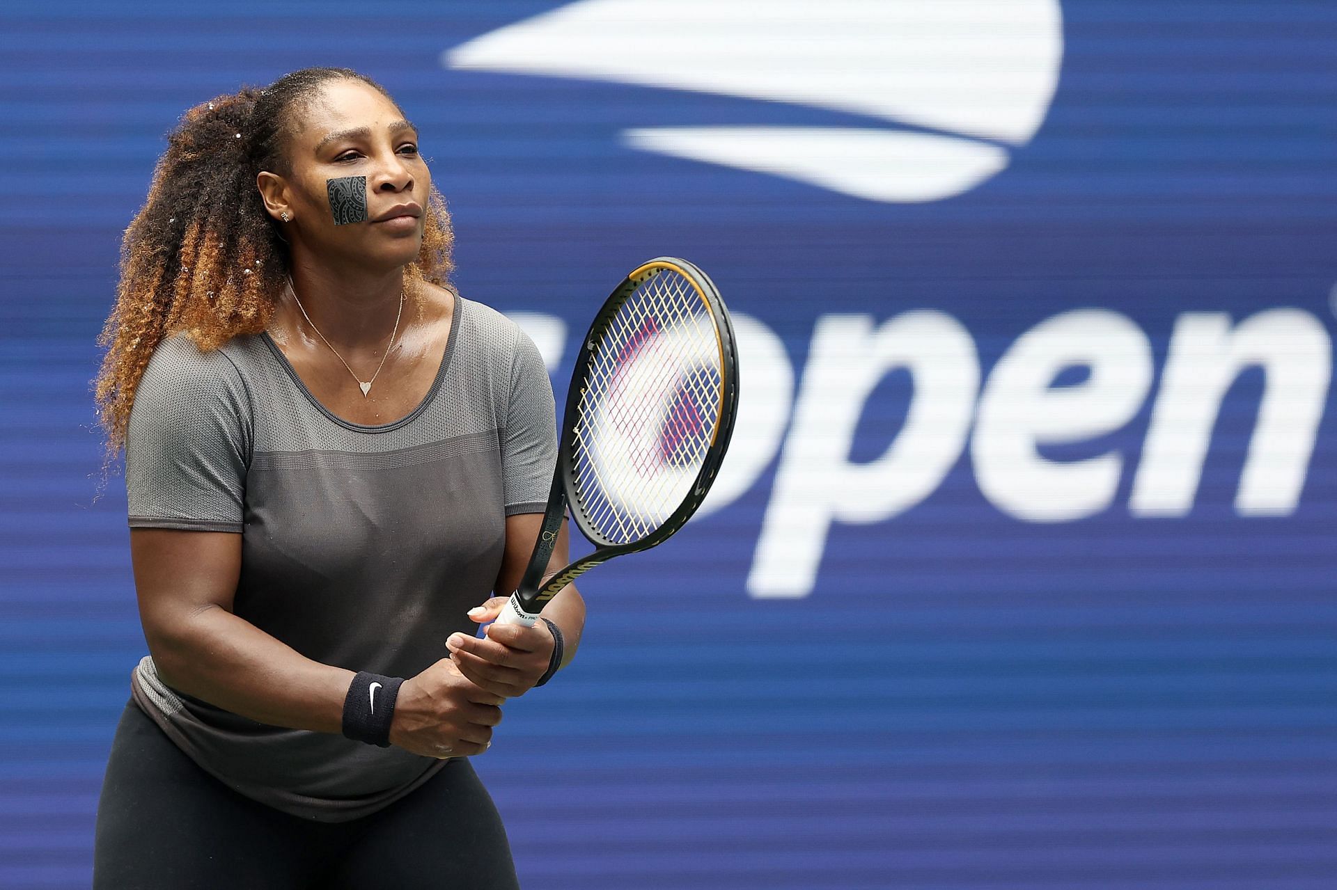 Serena Williams at a practice session in New York
