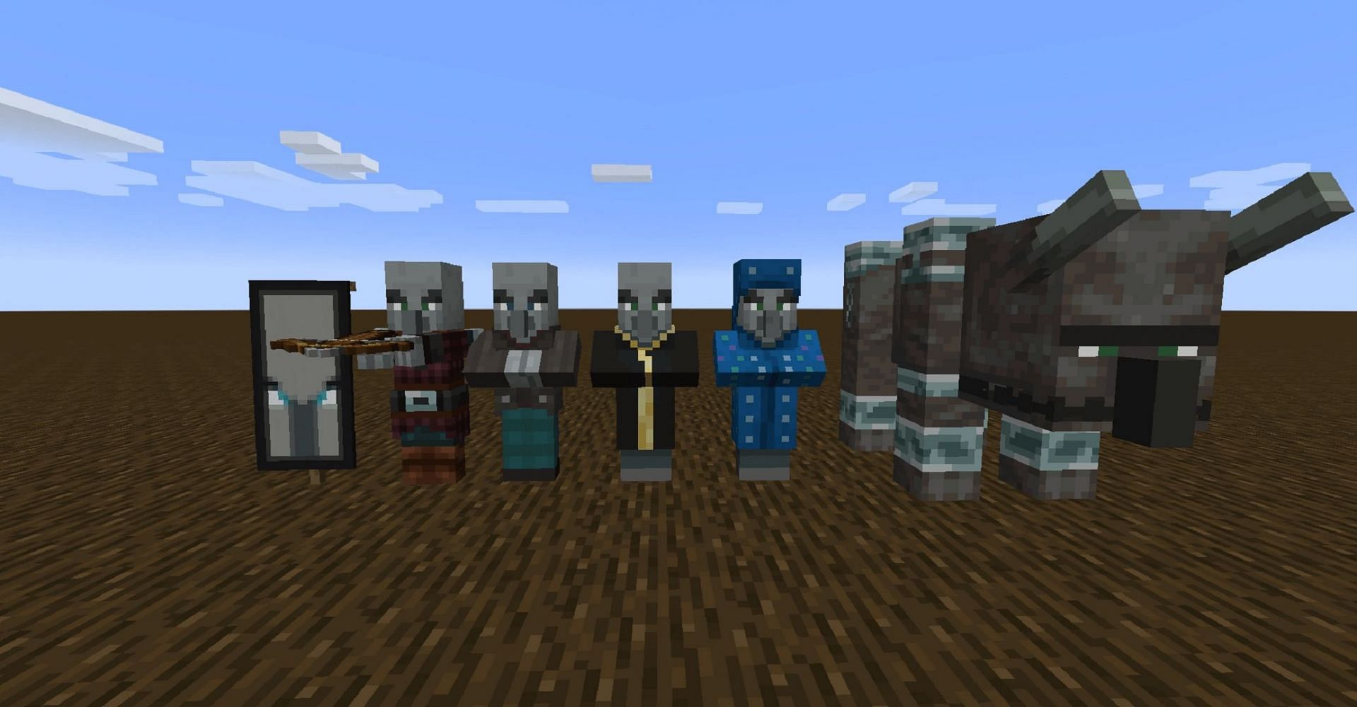 Assorted illagers in Minecraft (Image via Minecraft Wiki)