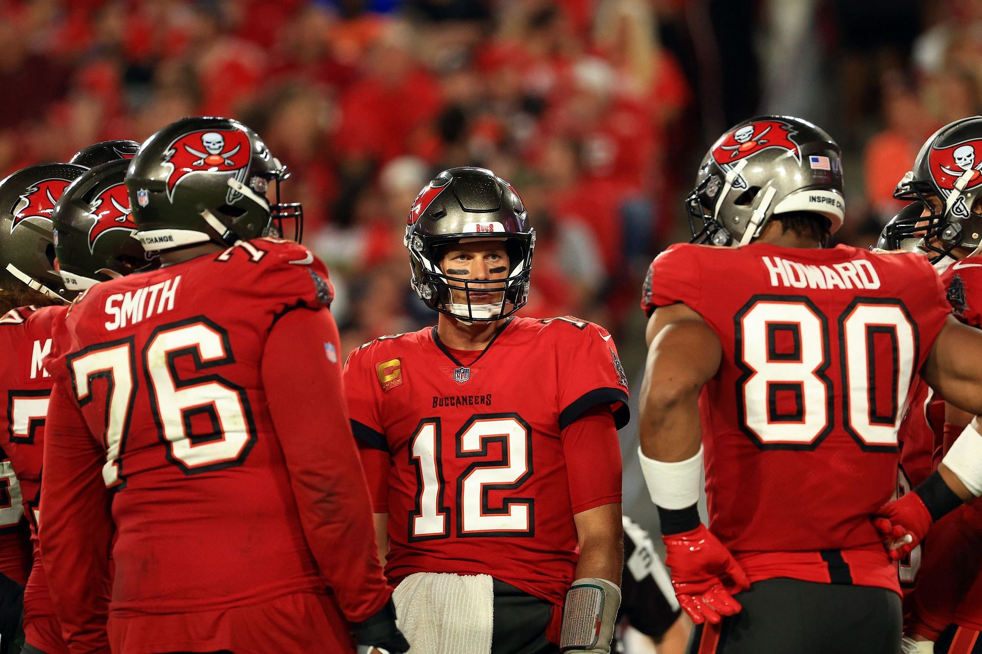 Tom Brady during a New Orleans Saints v Tampa Bay Buccaneers game