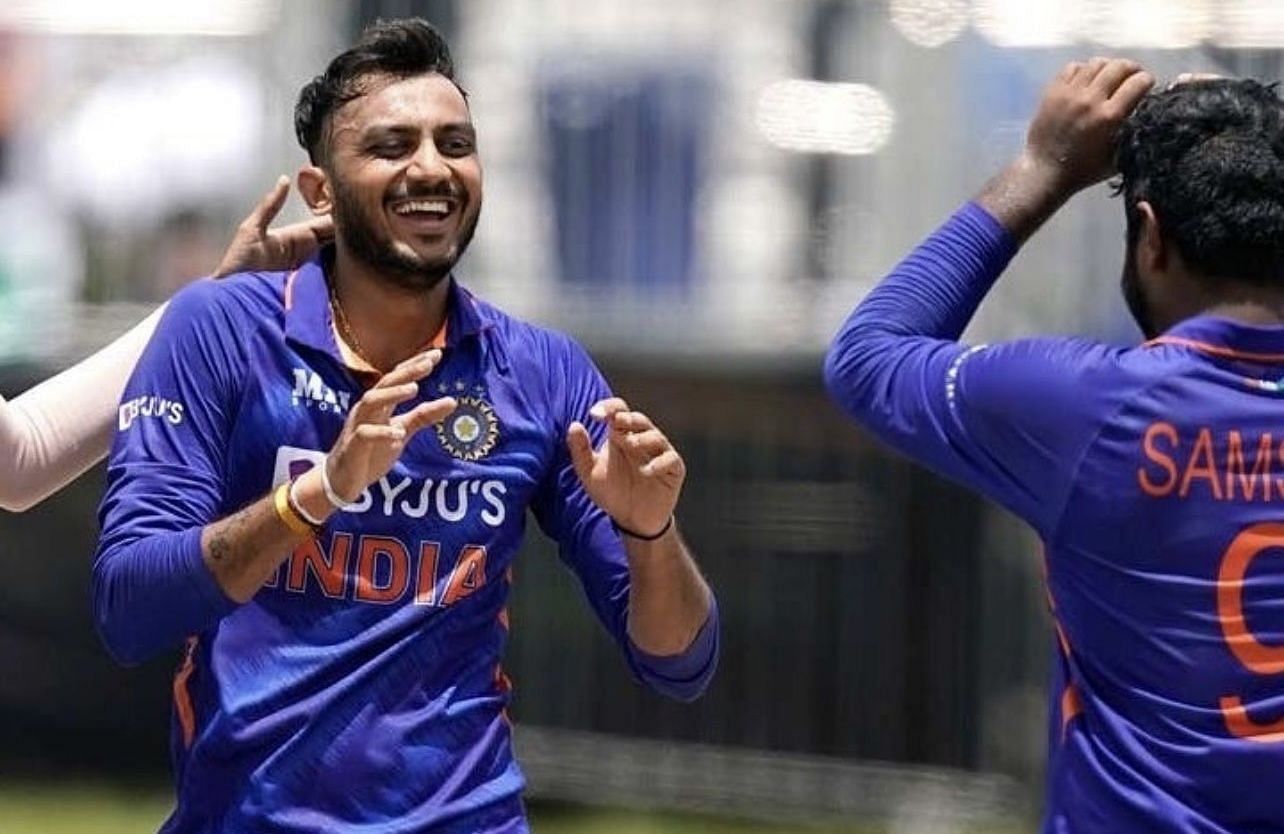 Axar Patel celebrates a wicket. Pic: BCCI