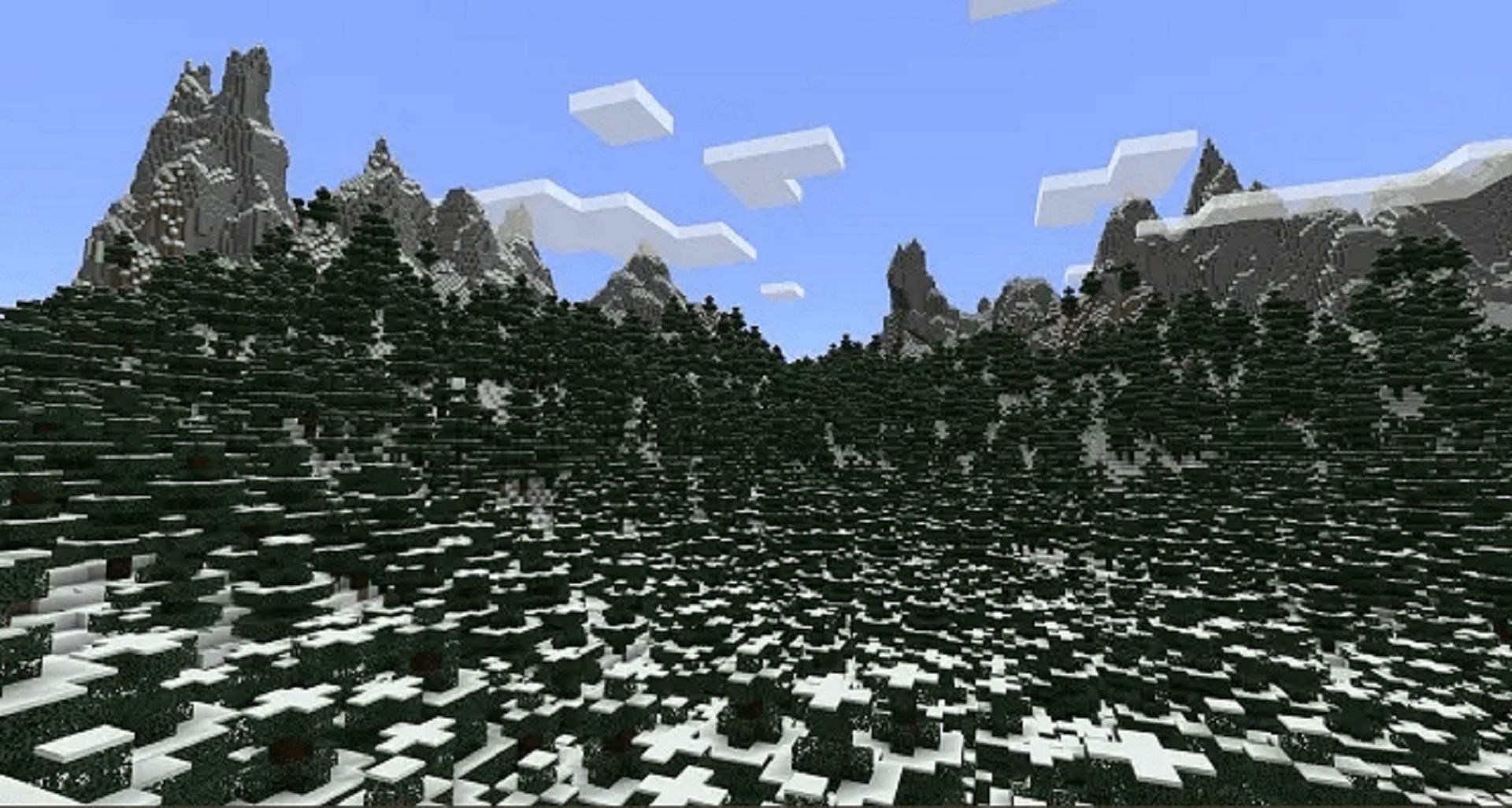 This seed combines a frozen peak with a beautiful grove slope (Image via Mojang)