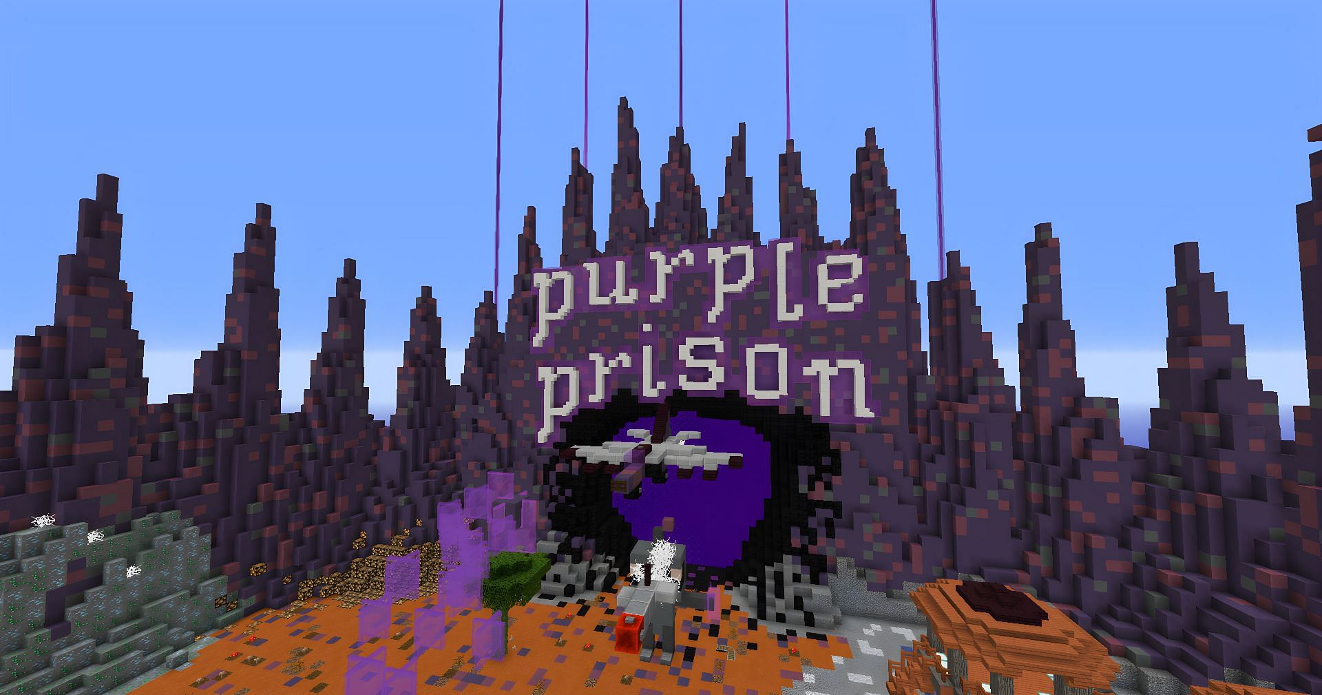 Purple Prison is the best war-type server (Image via Mojang)