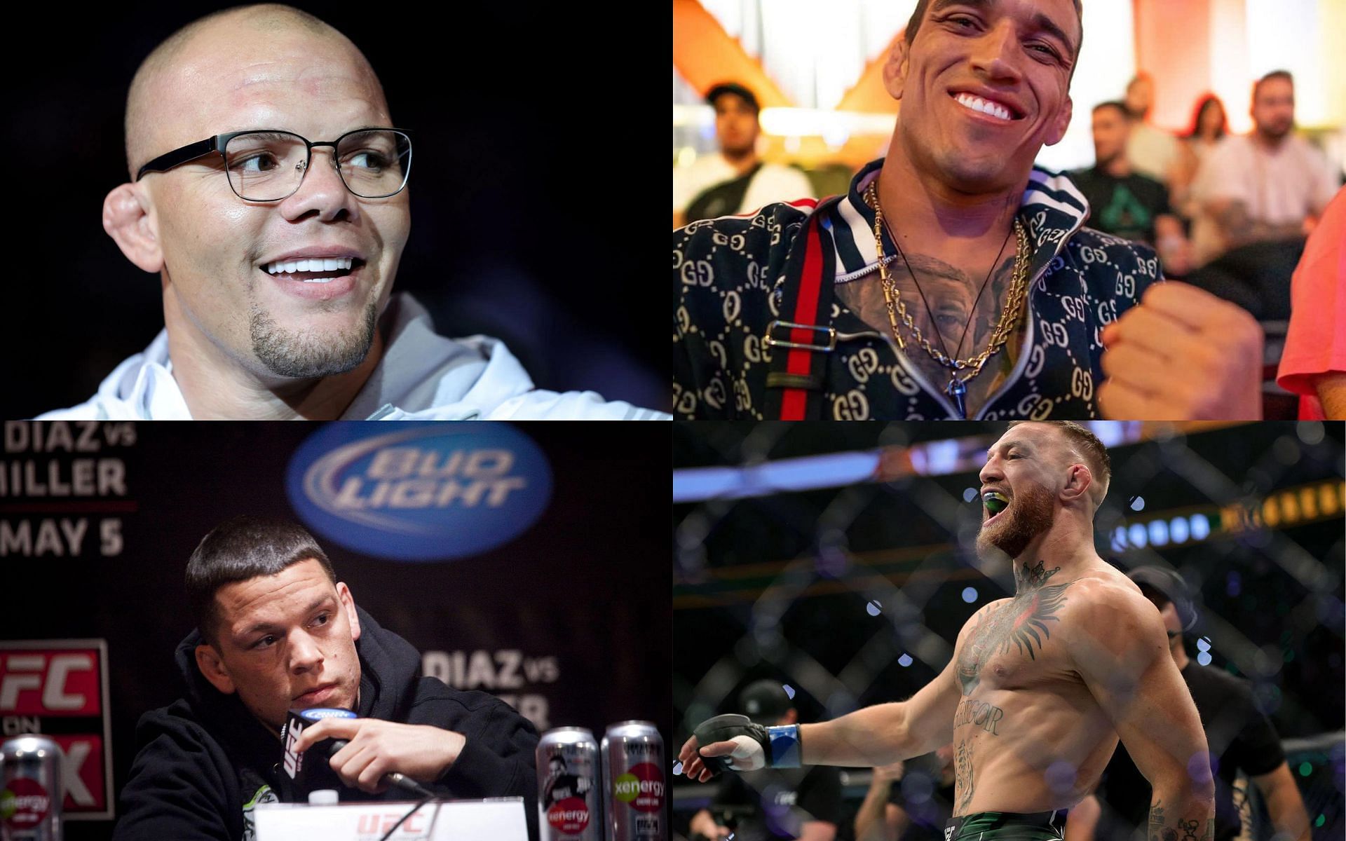 Anthony Smith (top left), Charles Oliveira (top right), Nate Diaz (bottom left), and Conor McGregor (bottom right) [Images courtesy of Getty]