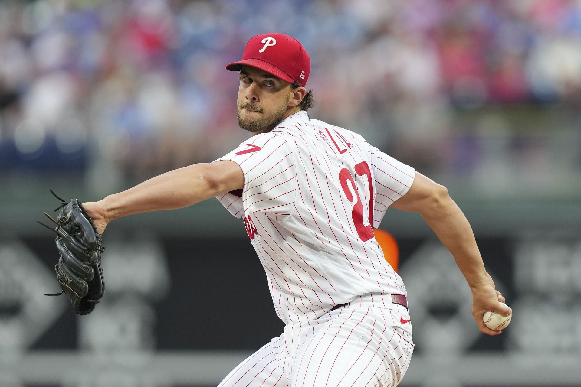 Philadelphia Phillies starter, Aaron Nola, has 165 strikeouts on the season.