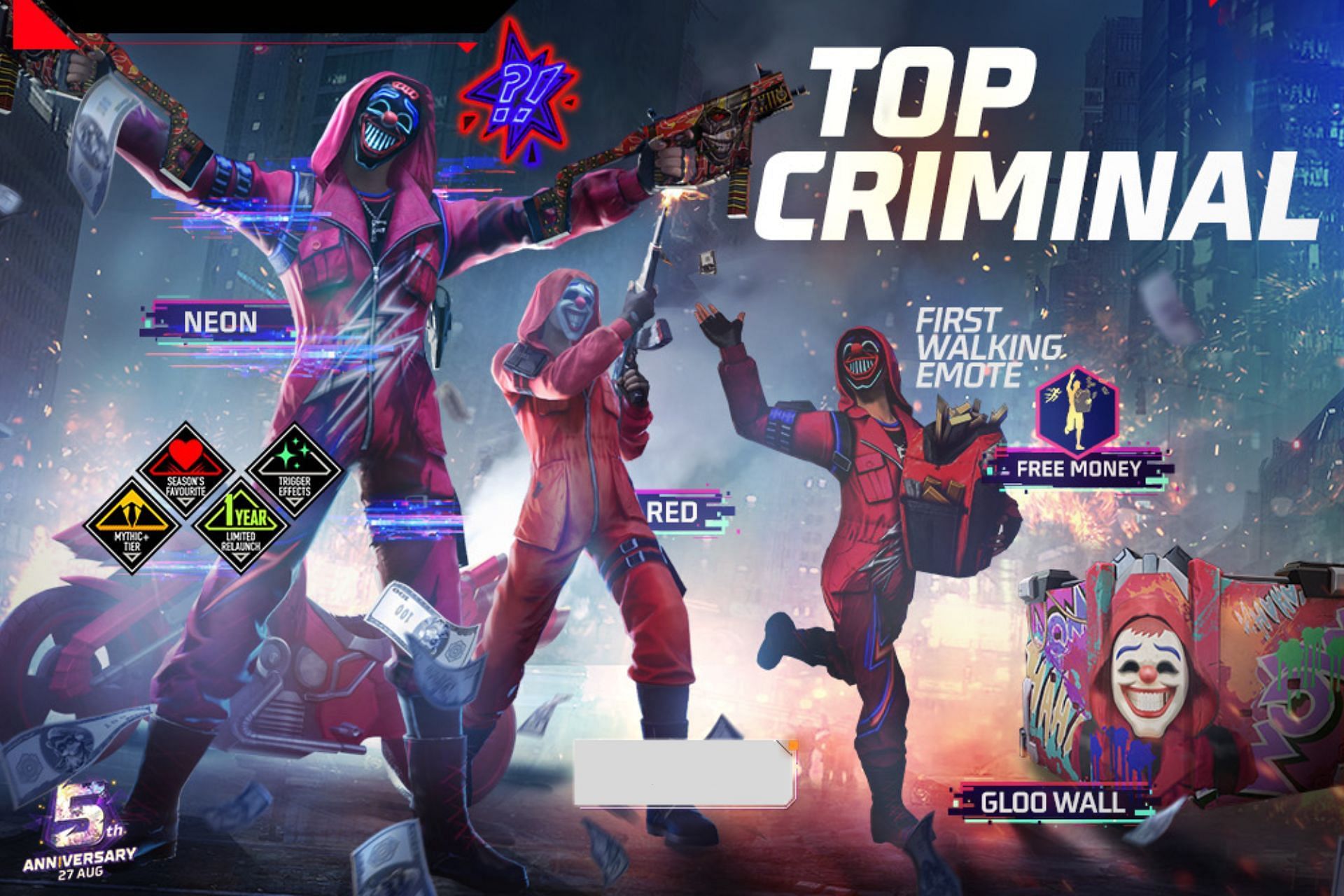 Free Fire MAX Criminal Royale: Get Purple Top Criminal Bundle in