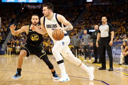 Dallas Mavericks guard Luka Doncic drives to the basket.