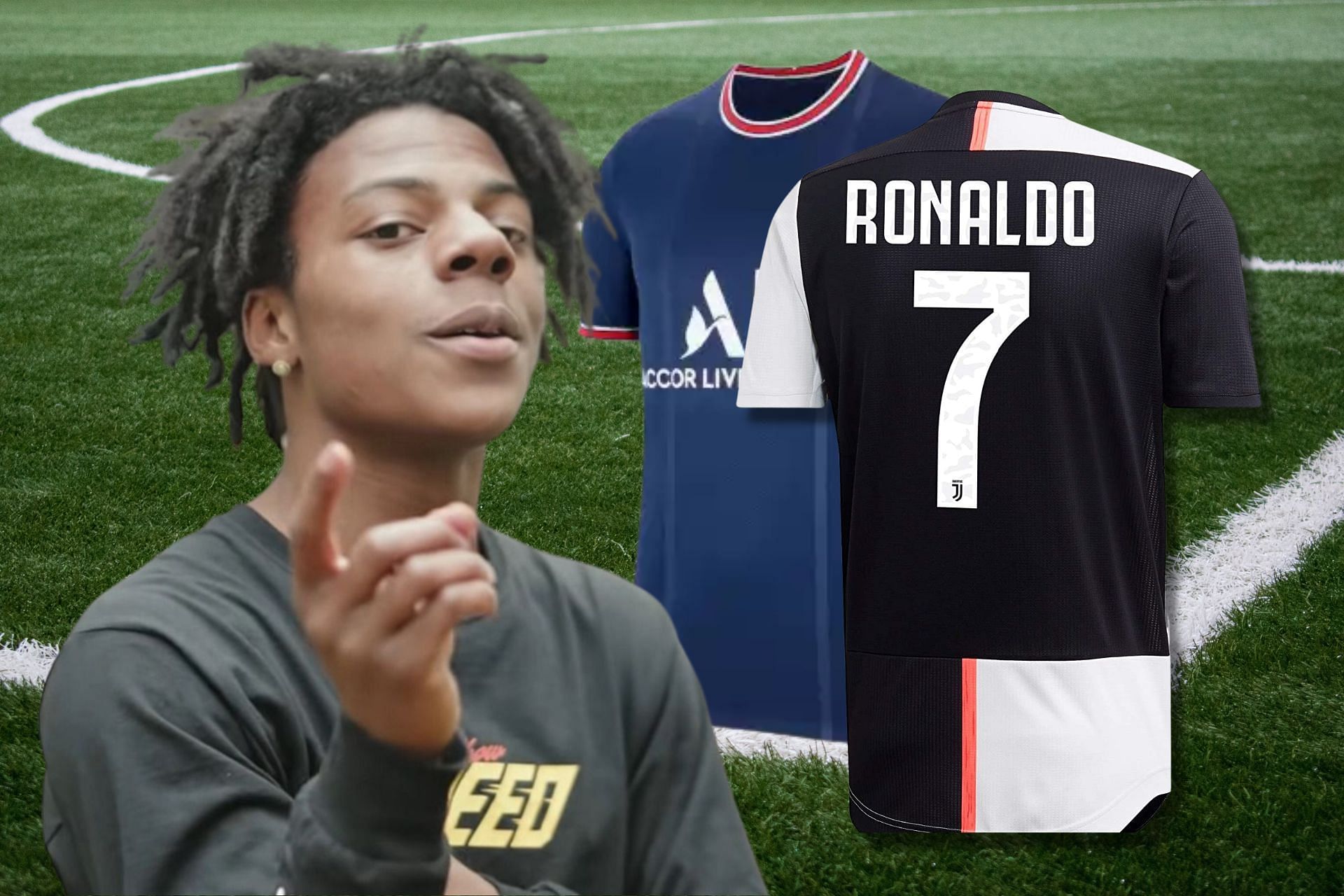IShowSpeed guides a fan to improve her fashion by wearing football jerseys (Image via Sportskeeda)