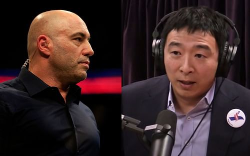 Joe Rogan (left) Andrew Yang (right) (image courtesy @JRE Clips YouTube)