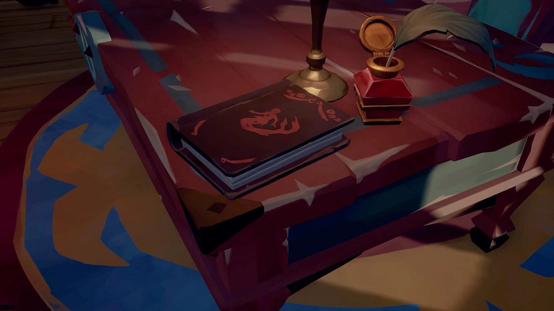 This is the Captain&#039;s Logbook in Sea of Thieves (Image via Rare)