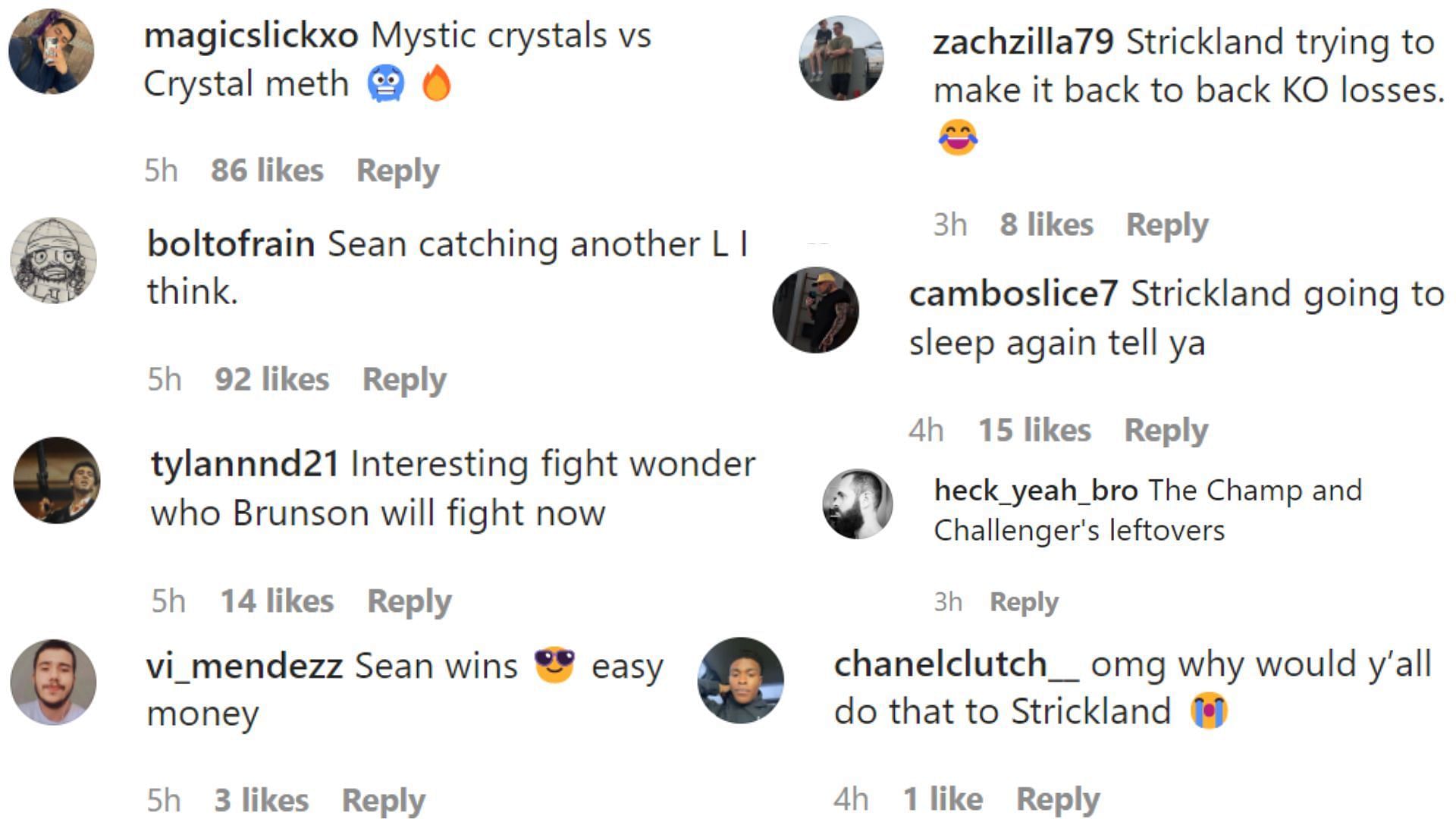 Fans react to potential Sean Strickland vs. Jared Cannonier clash [Screencapped from mmafighting on Instagram]