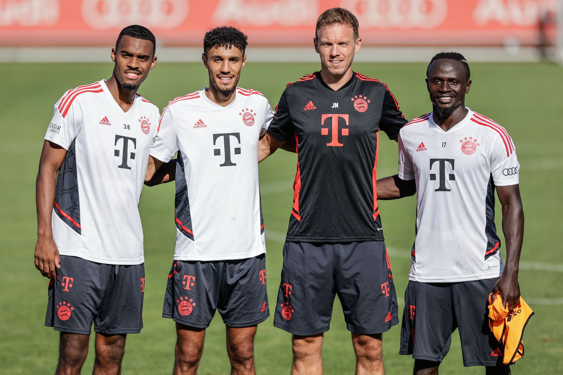 Julian Nagelsmann with three of his summer signings