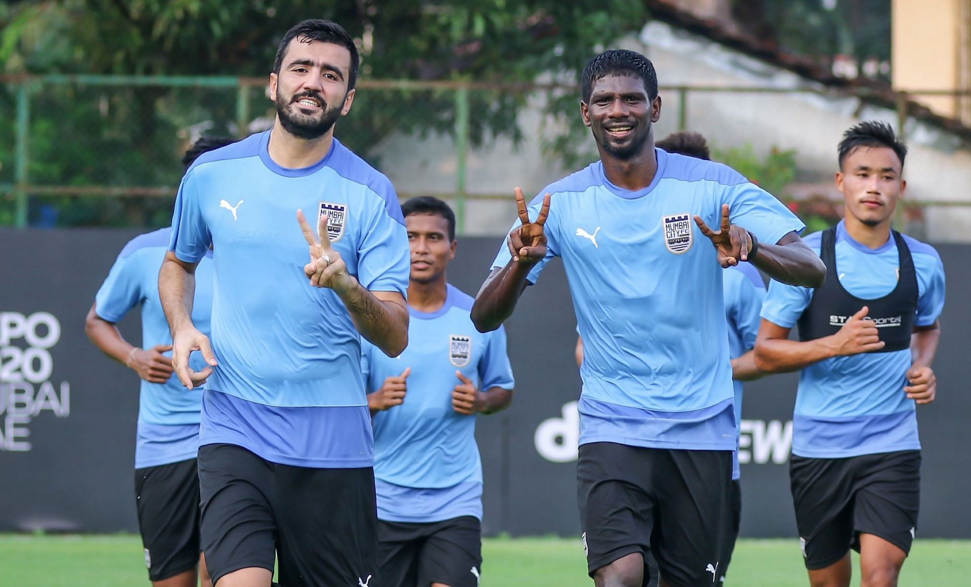 Mumbai City FC players training during the pre-season. (Image Courtesy: Twitter/MumbaiCityFC)