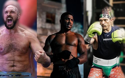 Tyson Fury (Left), Anthony Joshua (Center), Oleksandr Usyk (Right) [Credits: @usykaa, @tysonfury & @anthonyjoshua)