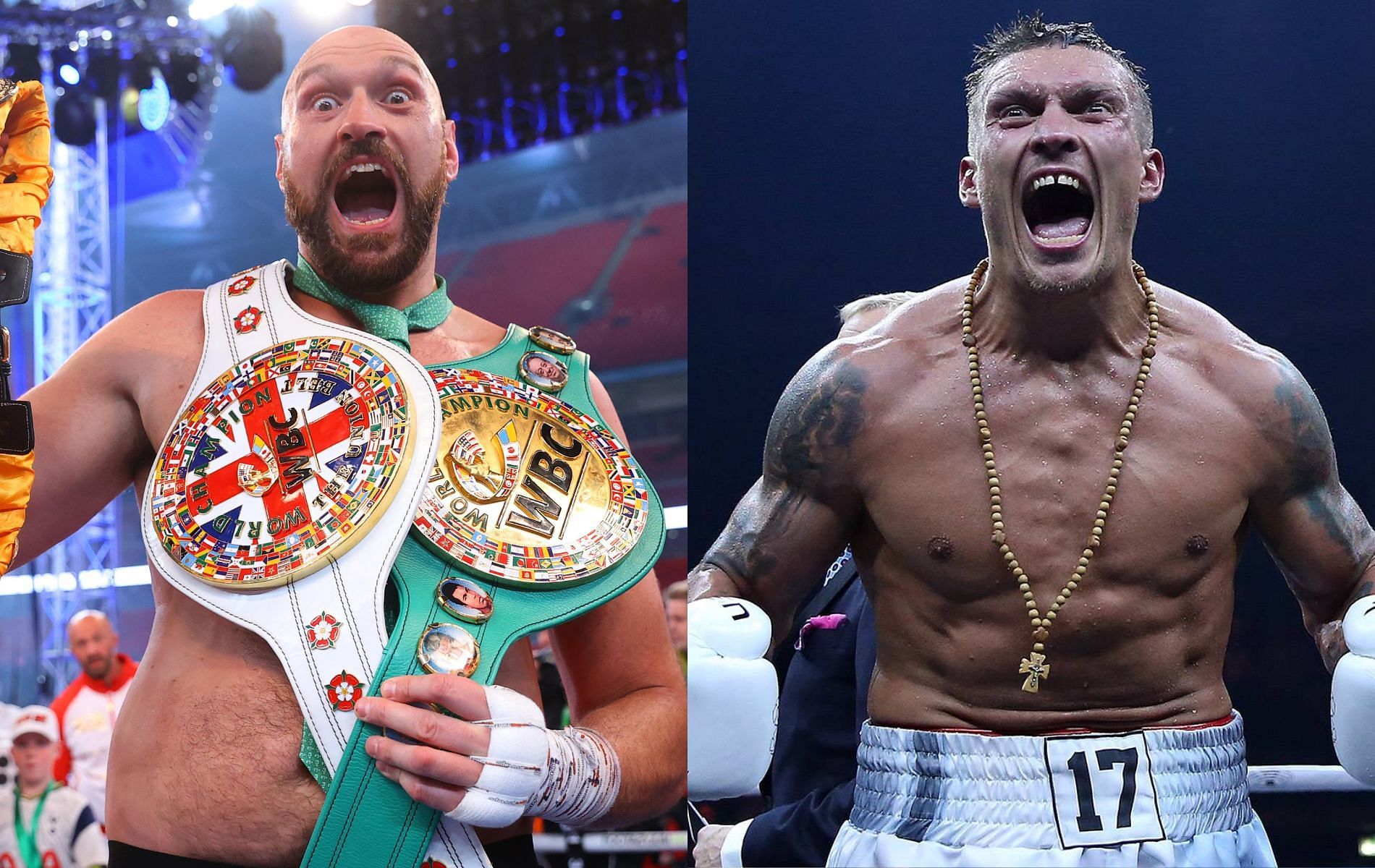 Tyson Fury (left) and Oleksandr Usyk (right)