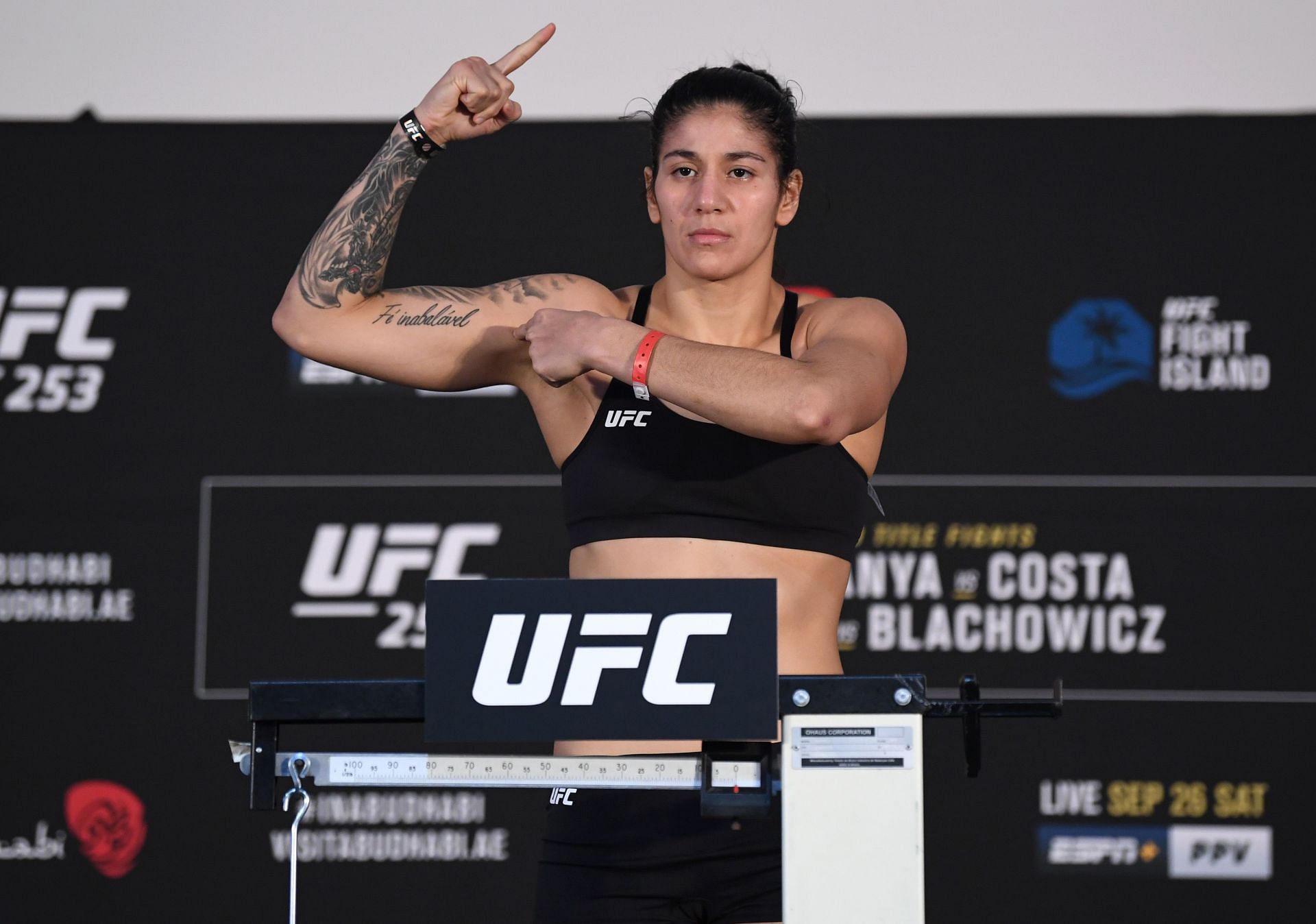 Ketlen Vieira at the UFC 253 official weigh-in