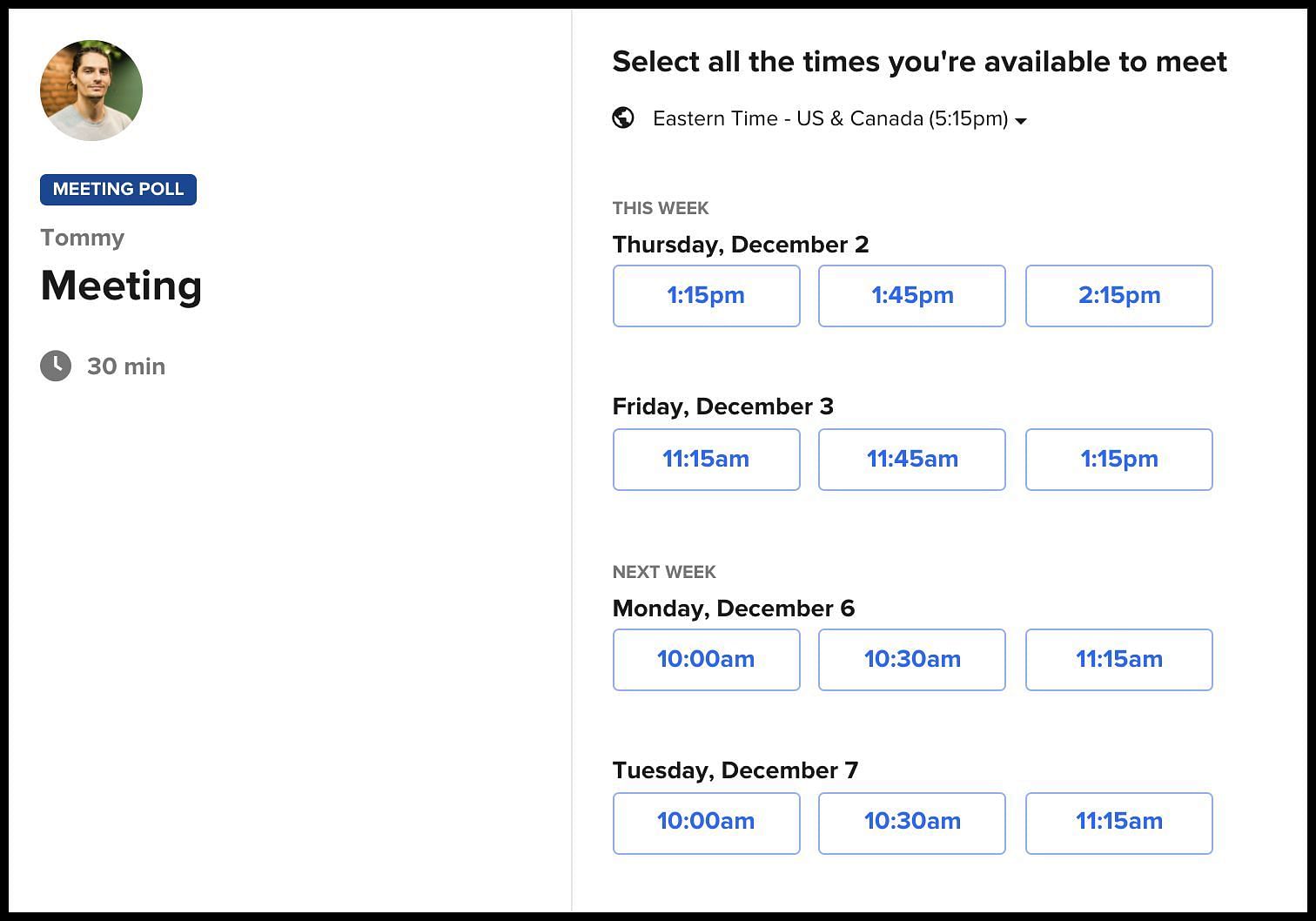 Schedule your week using this software (Image via Calendly)