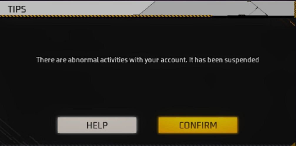 The following message will be displayed to users who have been banned (Image via Garena)