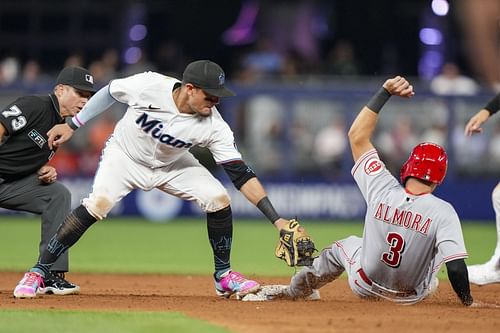 The Reds and Marlins play on Tuesday.