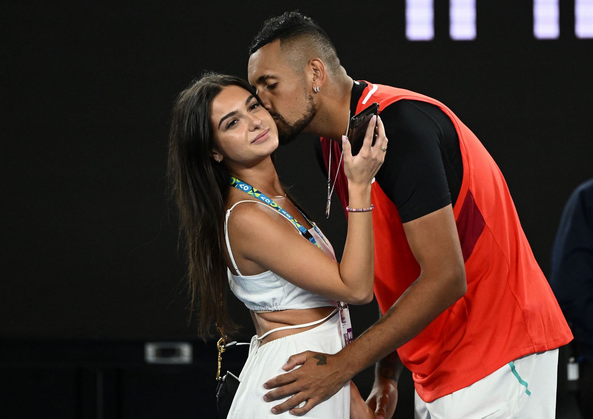 Nick Krygios and Costeen Hatzi at the 2022 Australian Open
