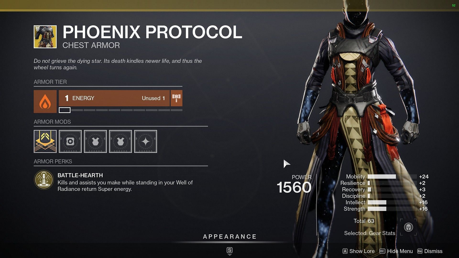 Phoenix Protocol chest piece this week (Image via Destiny 2)