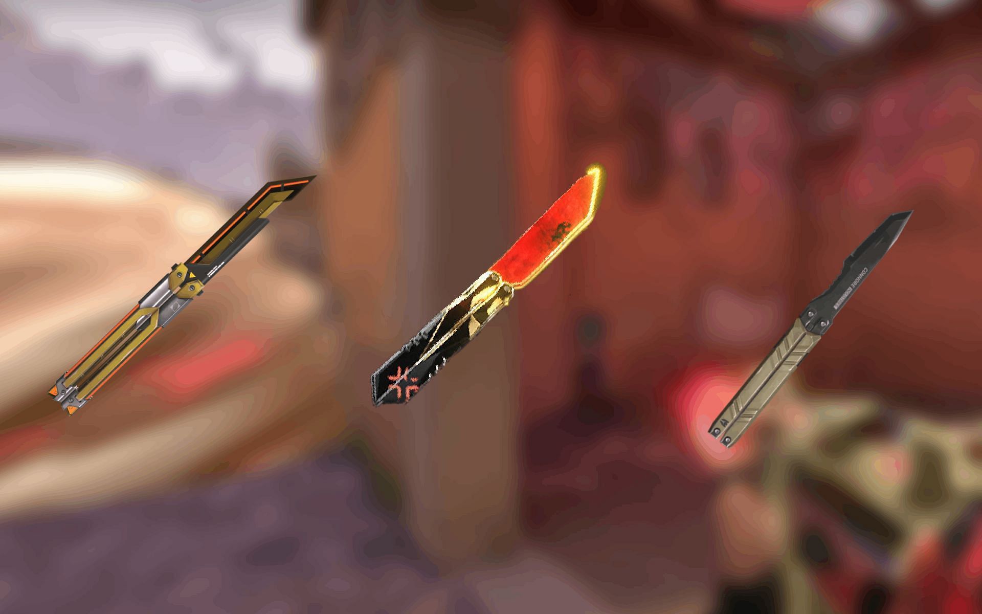 Comparing all the three Butterfly Knife skins in the game (Image via Sportskeeda)
