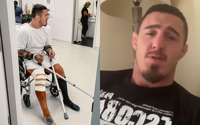 "Everyone wants you to get better and back in the octagon, healthy and ready to fight" - Wholesome fans send their love to Tom Aspinall after he posts an image of him in a wheelchair