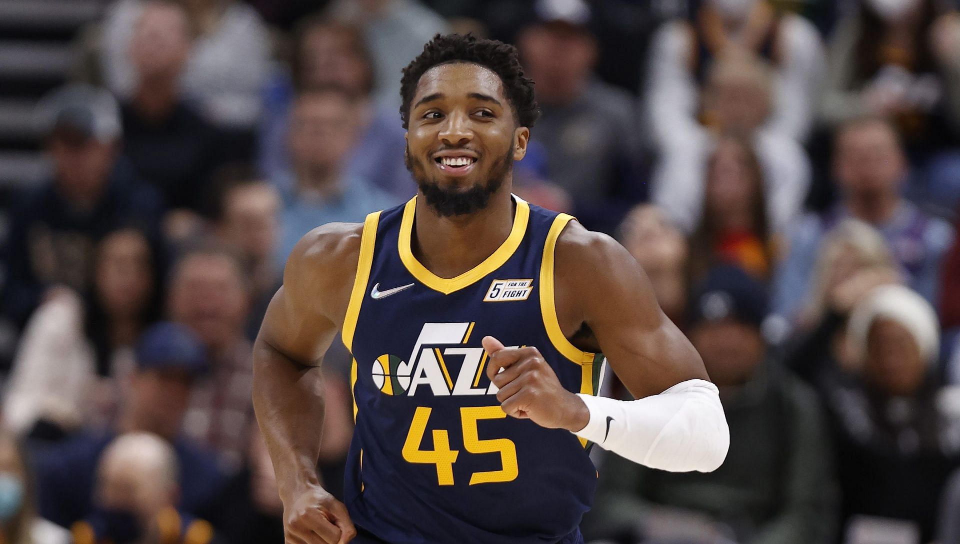Several interested NBA teams have been unwilling to pay the price the Utah Jazz have set for Donovan Mitchell. [Photo: HoopsHype]