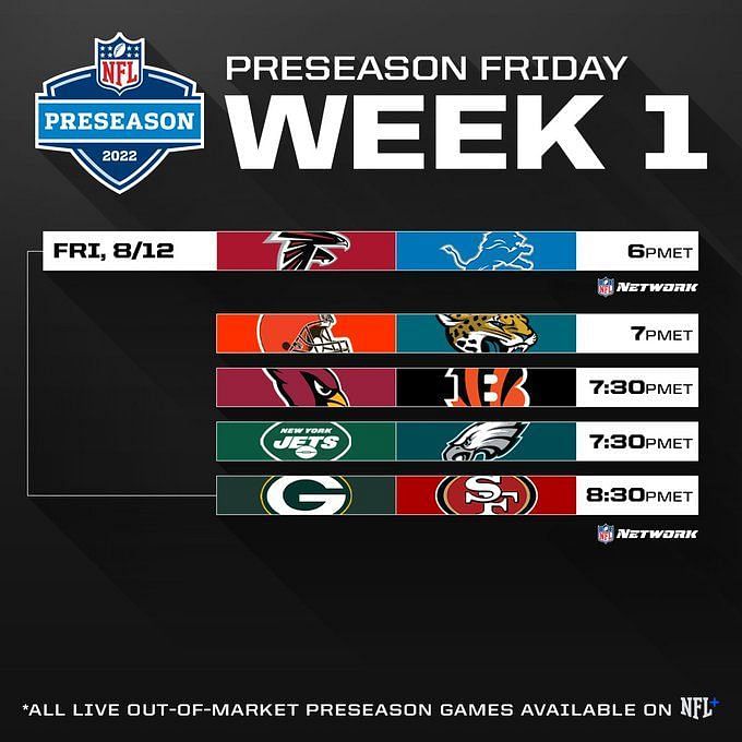 NFL preseason games today TV schedule, channel, time and live stream