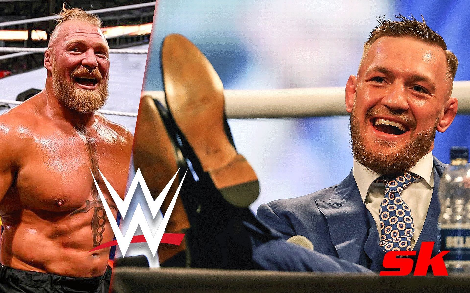 Brock Lesnar (left) Conor McGregor (right) (image courtesy @wwe Instagram)