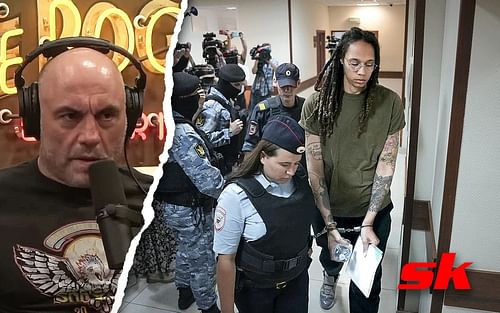 Joe Rogan reacts to Brittney Griner outcry [Photo credit: Powerful JRE on YouTube & thehindu.com]