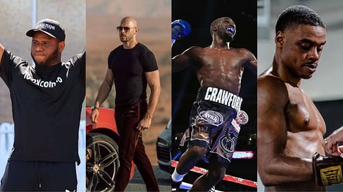 Frank Sanchez (@cubanflash2016), Andrew Tate (@cobratate), Terence Crawford (@tbudcrawford), Errol Spence Jr. (@errolspencejr) [images courtesy of Instagram]