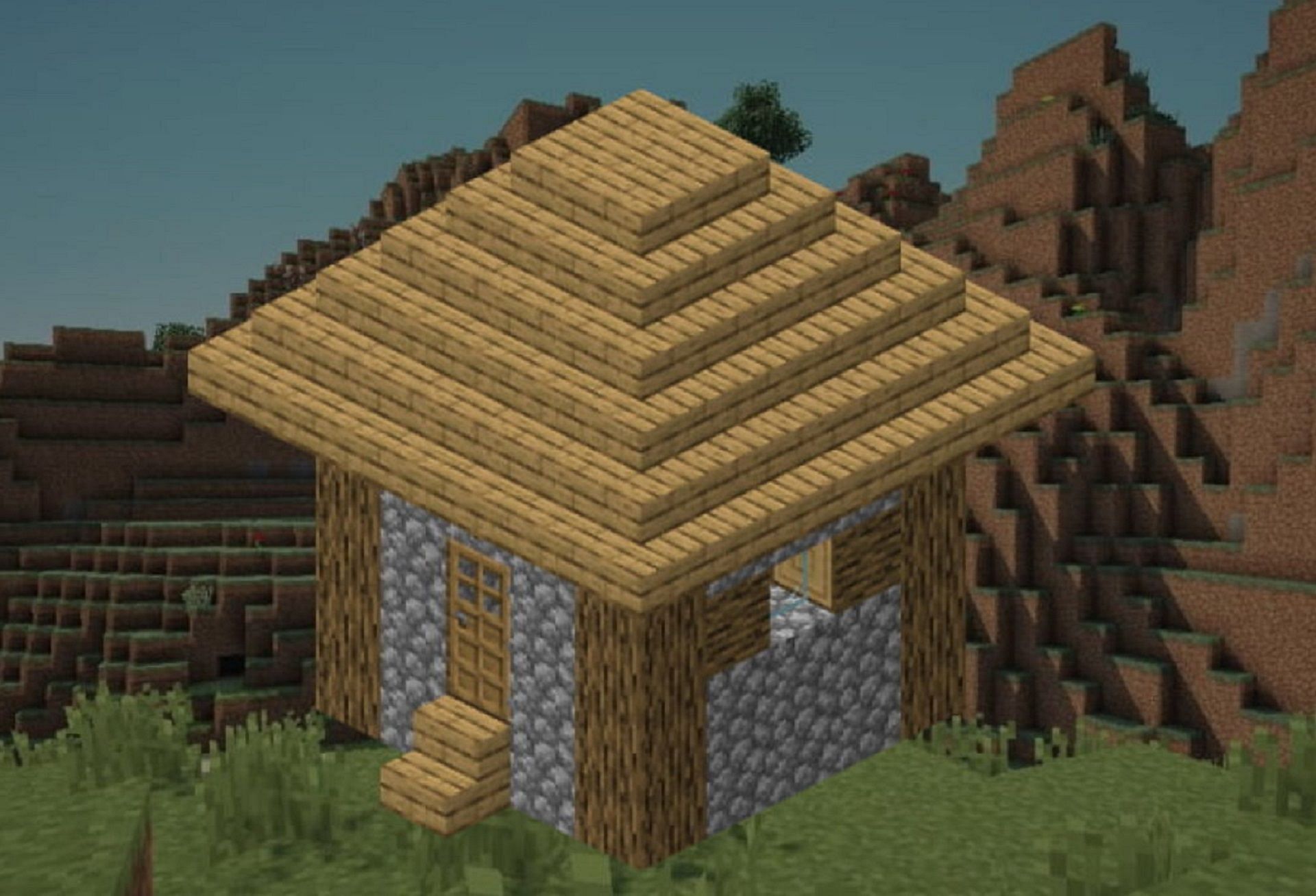 A standard villager house in Minecraft (Image via Mojang)