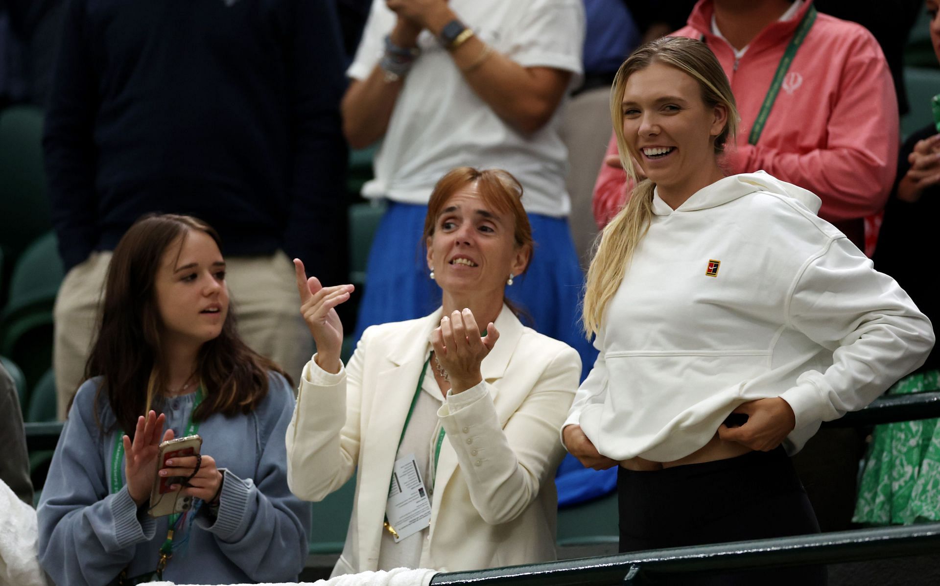 Boulter cheered her boyfriend after her own Wimbledon win