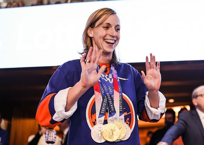 How does Katie Ledecky know basketball legend Michael Jordan?