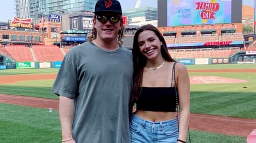 Harrison with his sister Sasha Bader