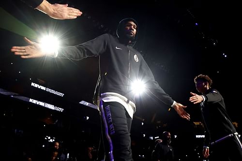 Kevin Durant being introduced at a Utah Jazz game