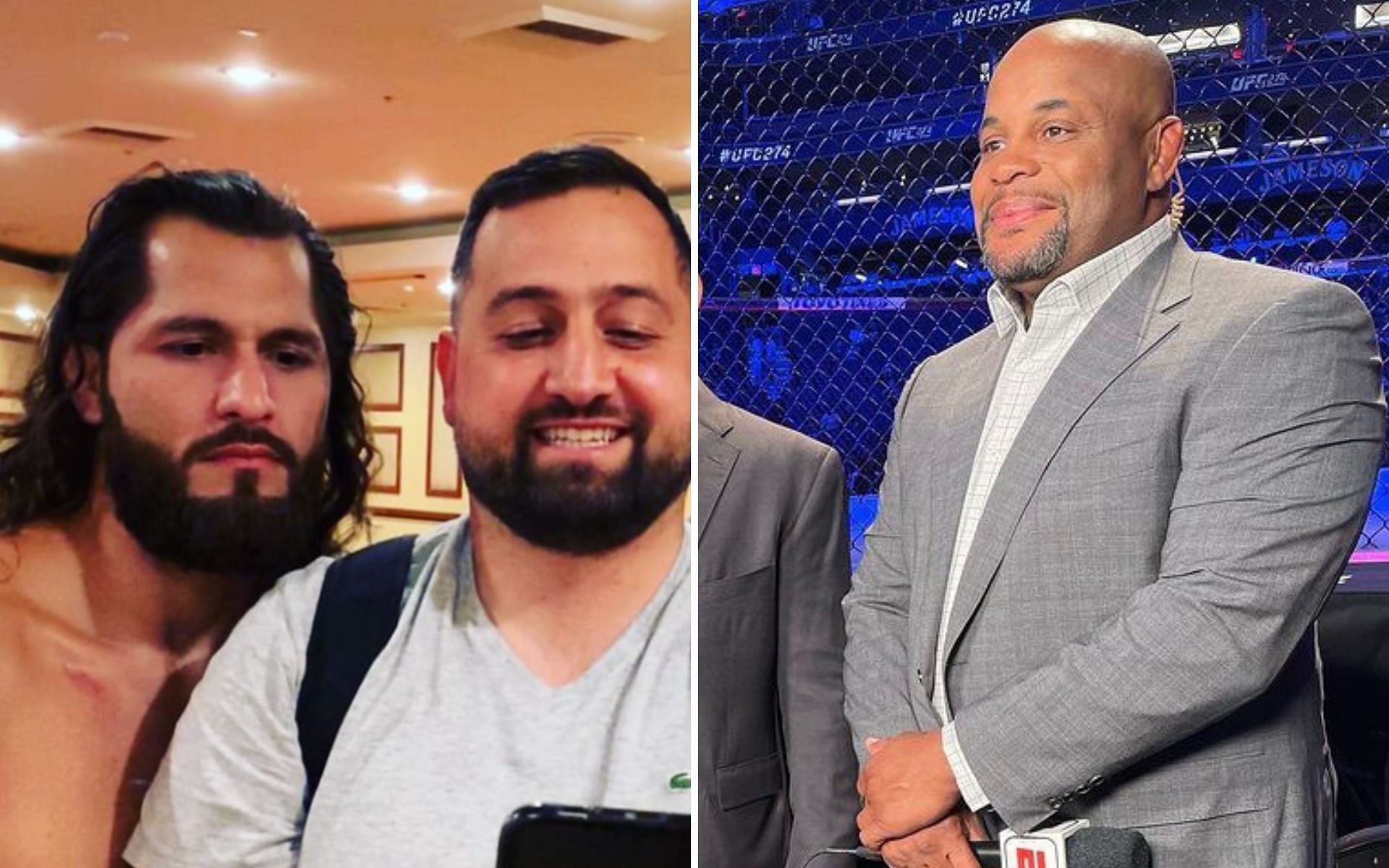 Jorge Masvidal (left), Malki Kawa (M), and Daniel Cormier (R) [Images Courtesy: @malkikawa and @dc_mma on Instagram]