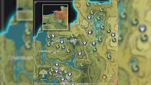 All 108 Genshin Impact Dendroculus locations in Sumeru (version 3.0)