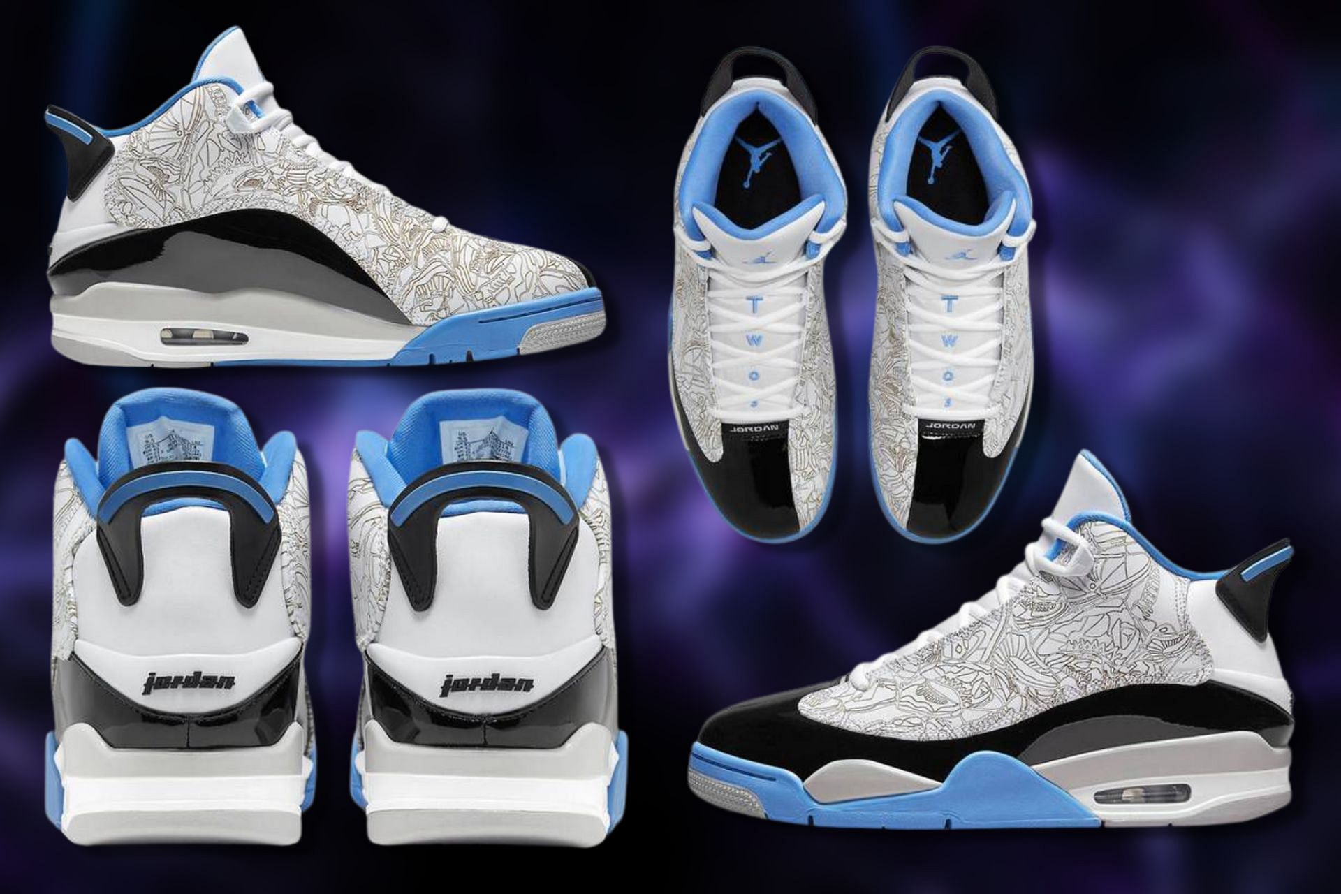Take a detailed look at the impending Dub Zero Legend Blue sneakers (Image via Sportskeeda)