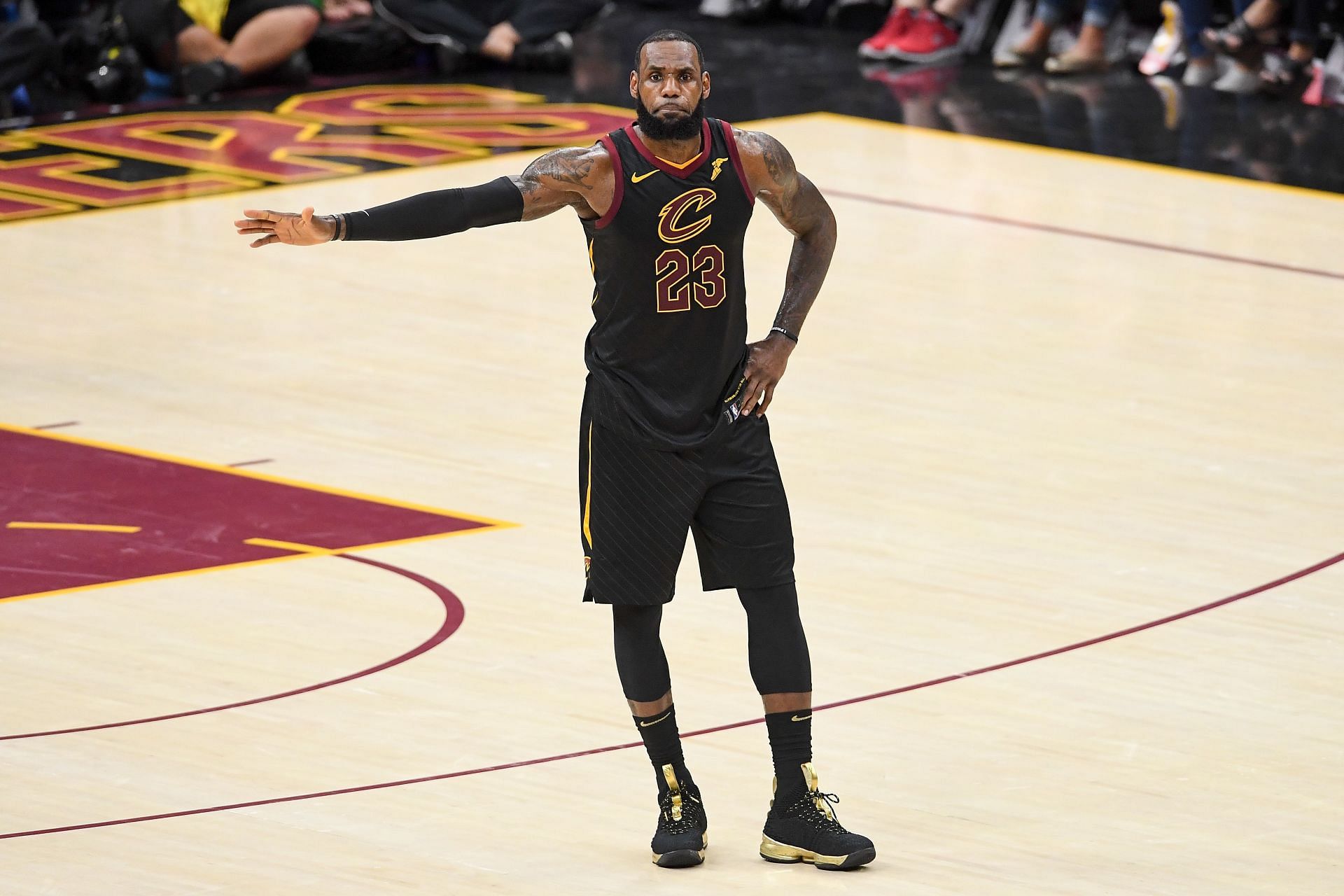 LeBron James with the Cleveland Cavaliers during the 2018 NBA Finals