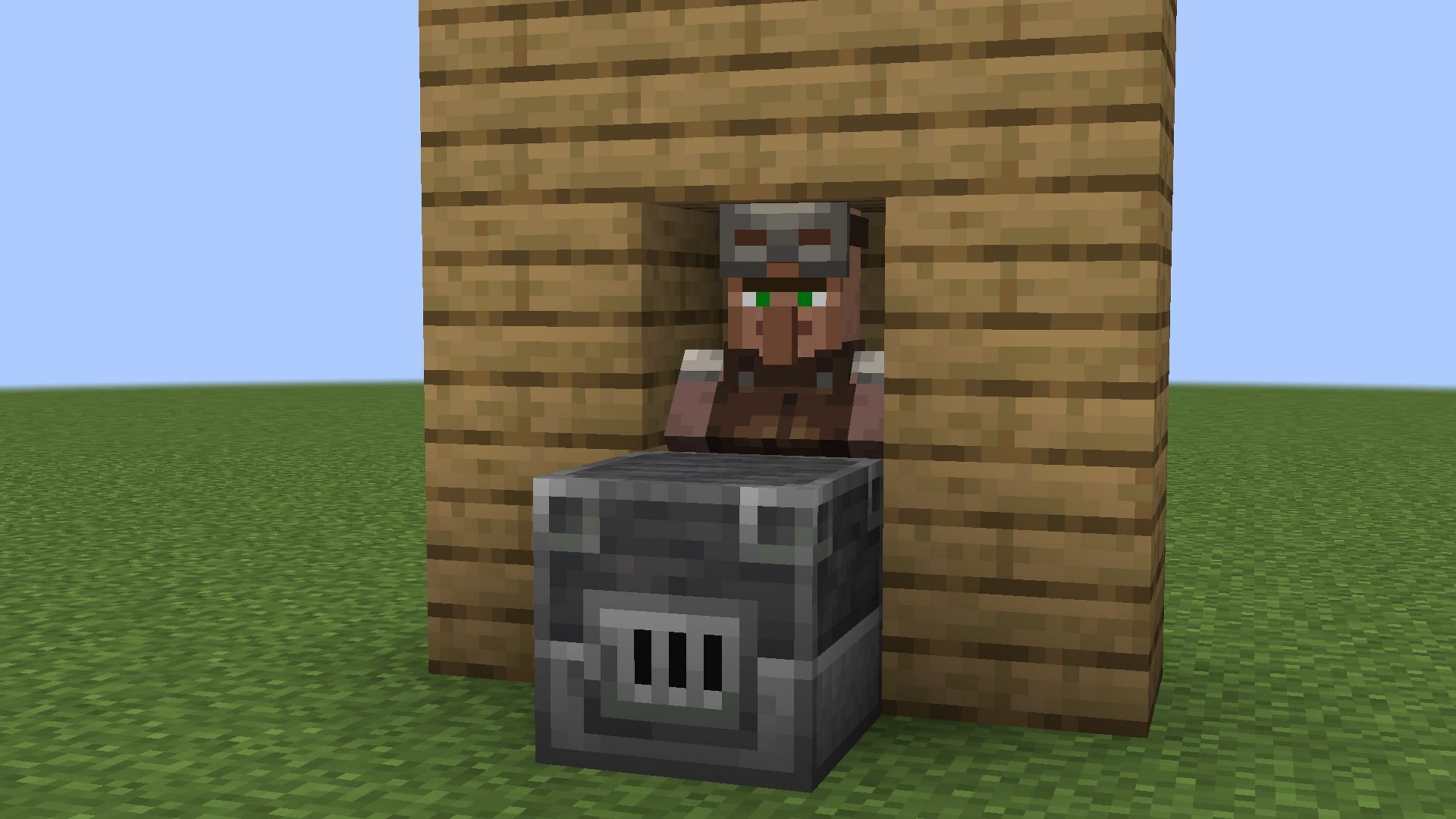 Blast furnace with an Armorer in Minecraft (Image via Mojang)