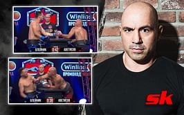 Is that Joe Rogan on the right? - Fans comment on bizarre arm boxing match between two Russians