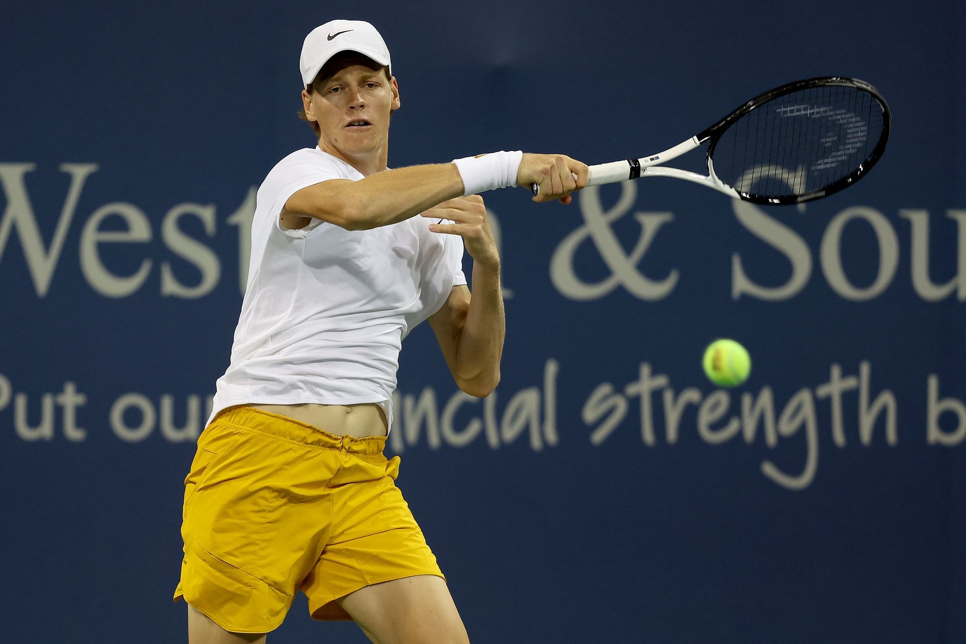 Jannik Sinner in action at the Western & Southern Open