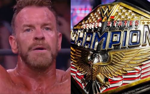 AEW star Christian Cage (left) and WWE United States Title (right).