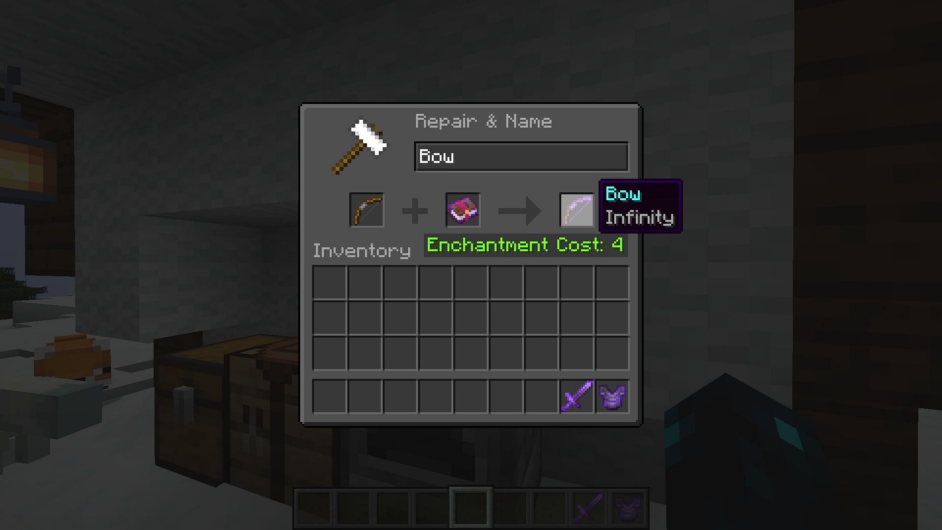 Infinity enchantment in Minecraft (Image via Mojang)