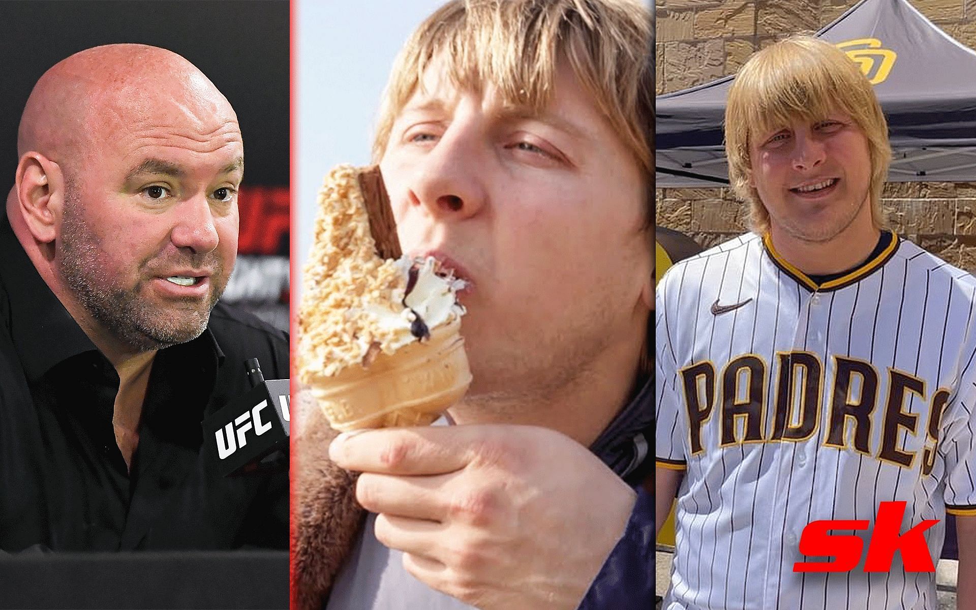 Dana White (L), Paddy Pimblett [Images via @Paddy the Baddy on YouTube and @theufcbaddy on Instagram]