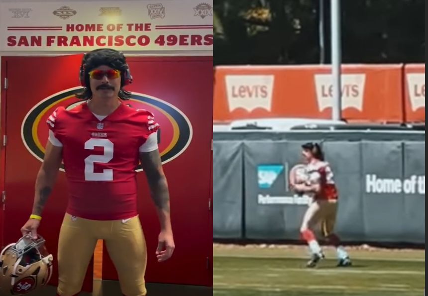 Dr. Disrespect throws a 70-yard pass at 49ers training camp—at