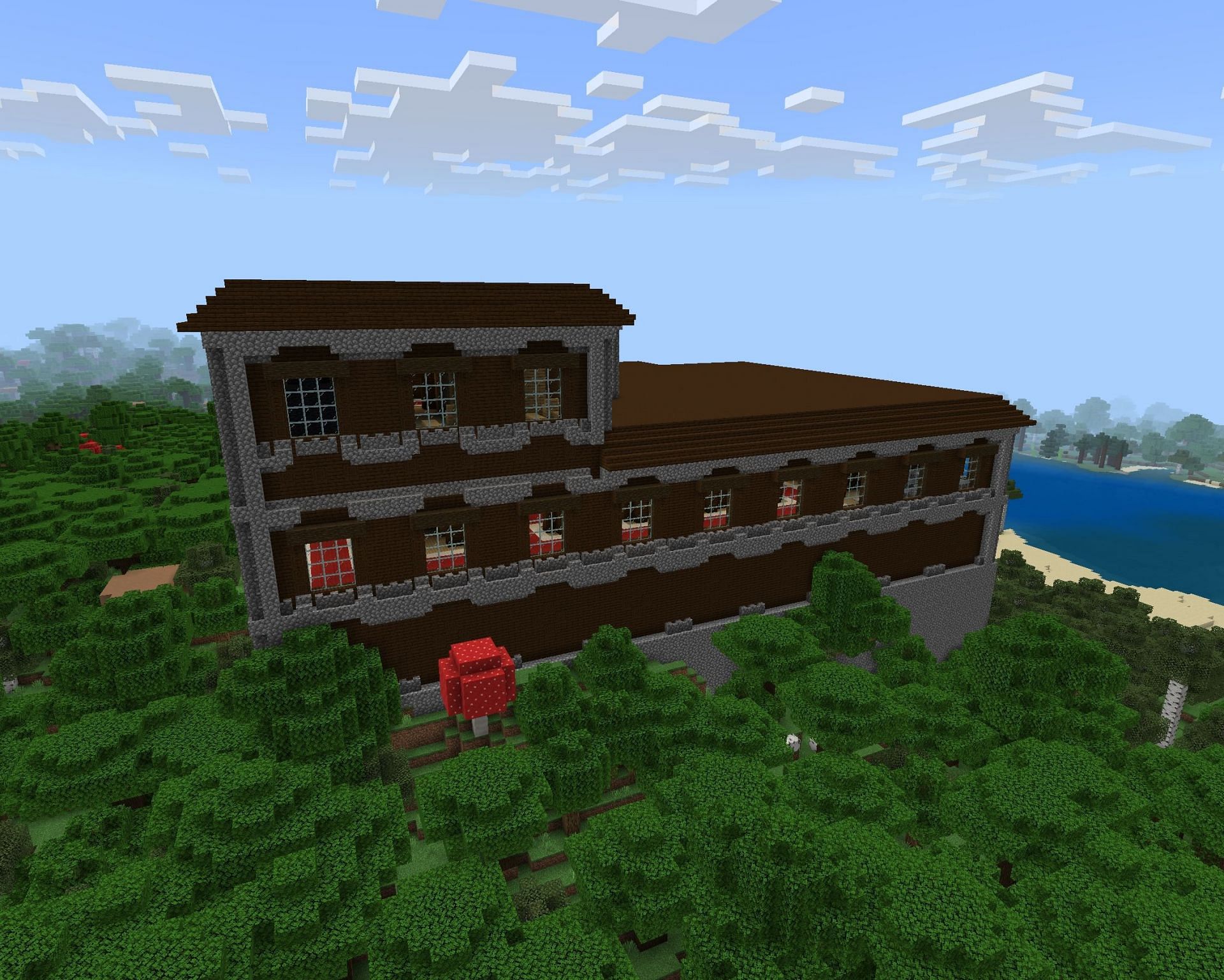 The woodland mansion relatively close to spawn (Image via Minecraft)