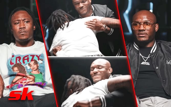 "He really thought he had a height and strength advantage" - Fans react to ex-NFL star Brandon Marshall trying to wrestle Kamaru Usman